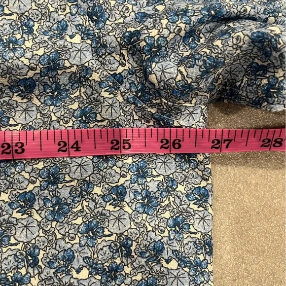 [17-17.5]Daniel Hechter Men Blue Floral Patterned Cotton Non Iron Dress Shirt - Picture 6 of 10